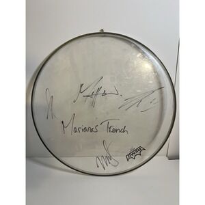 MARIANAS‎ TRENCH Signed Autograph Used Drum Head Josh Ramsay Matt Webb Casselman